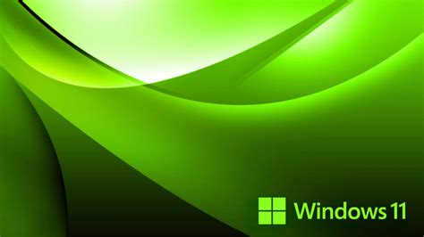 Abstract Green Background With Official Logo Of Windows 11 Best Hd