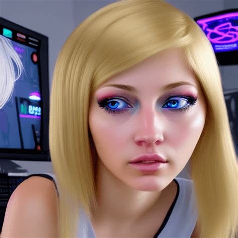 Blonde Gamer Girl And Female Ai · Creative Fabrica