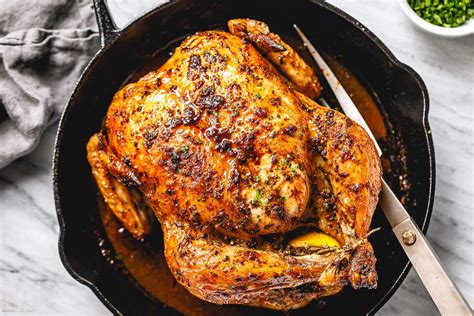 Roasted Chicken Recipe With Garlic Herb Butter Whole Roast Chicken Recipe Eatwell