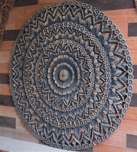 Round Carved Wood Wall Decor Wall Design Ideas