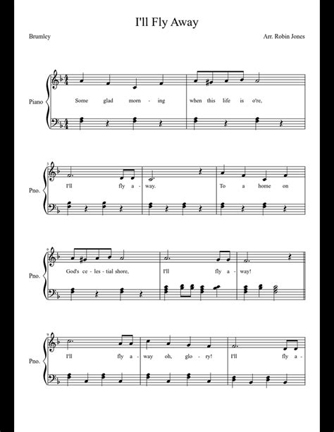 Ill Fly Away Sheet Music For Piano Download Free In Pdf Or Midi