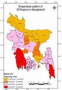 Long Term Temperature Over The Twenty Three Regions Of Bangladesh