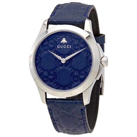Gucci G Timeless Blue Dial Mens Blue Leather Watch Ya1264032 G