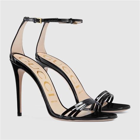 Shop The Patent Leather Sandal By Gucci An Understated Patent Leather