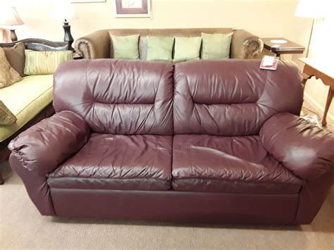 Burgandy Leather Sleeper Sofa Delmarva Furniture Consignment