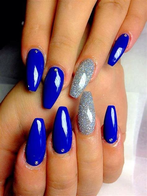 Pin By Sofie Morisseau On Nails Blue Glitter Nails Blue Coffin Nails