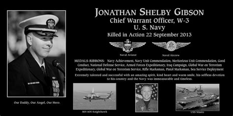 Chief Warrant Officer 3 Jonathan Shelby Gibson Mt Soledad Virtual Plaque