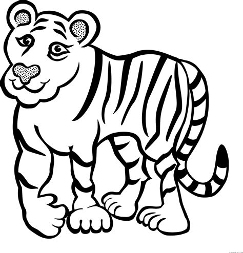 Download Tiger Outline Animal Free Black White Clipart Images Cartoon