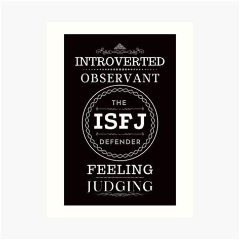 Mbti The Isfj Defender Art Print By Lioncubdesigns Redbubble