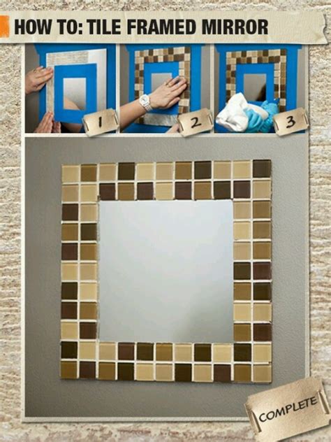 Bathroom Mirror Diy Mirror Mirror Frames Tile Mirror Frame