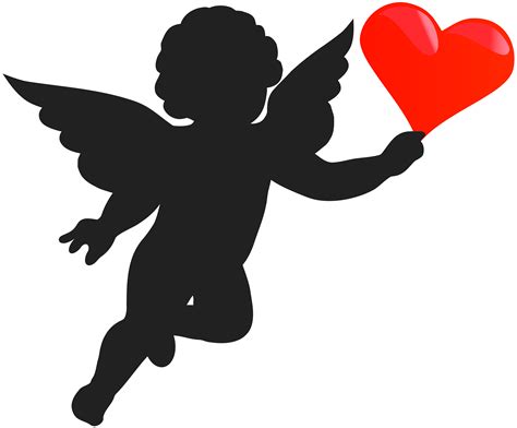 Cupid With Heart Silhouette Png Clip Art Image Gallery Yopriceville
