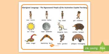 Ngunnawal Aboriginal Language Word Mat Australian Curriculum