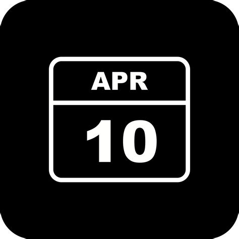 April 10th Date On A Single Day Calendar 505162 Vector Art At Vecteezy