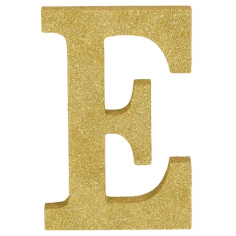 Gold Glitter Letter E Party Expert