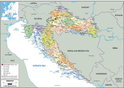 Croatia Political Wall Map by GraphiOgre - MapSales