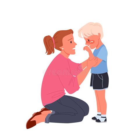Mother Comforting Sad Son Stock Illustrations 76 Mother Comforting
