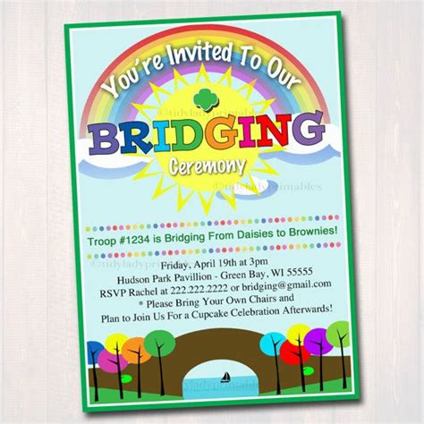 Free Printable Girl Scout Bridging Invitation
