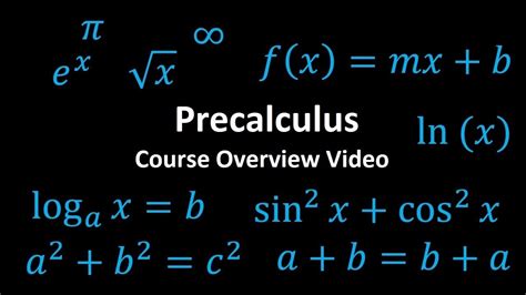 Precalculus Course Overview Youtube