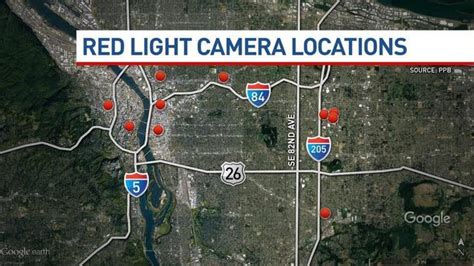 The Location Of The 11 Red Light Cameras In Portland The City Says