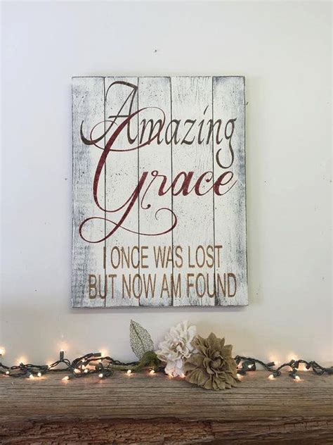Amazing Grace Distressed Wood Sign Pallet Wood Sign Distressed Etsy