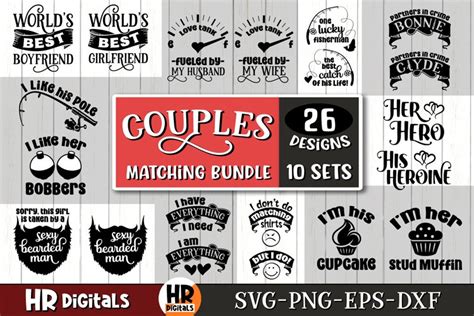 Matching Couples Bundle Valentines Day Svg His And Hers