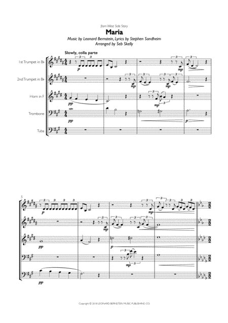 West Side Story Maria Free Music Sheet