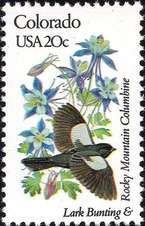 Maybe you would like to learn more about one of these? Five 20c COLORADO State Bird and Flower stamps Vintage ...