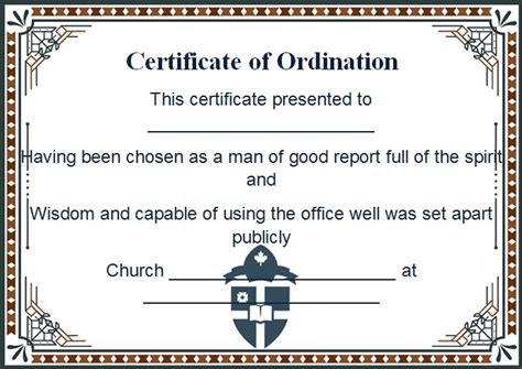 28 Free Ordination Certificate Templates Wordpdf Excel Templates
