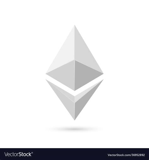 White Ethereum Logo Isolated On Background Vector Image