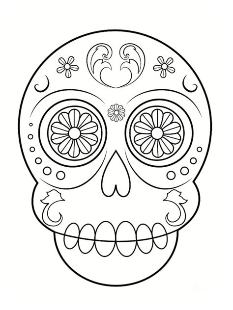 Coloriage tête de mort mexicaine : 20 dessins à imprimer | Coloriage