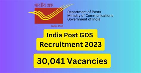 India Post GDS Recruitment 2023 Apply Online For 30 041 Vacancies
