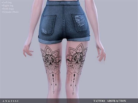 Abstraction Tattoo By Angissi At Tsr Sims 4 Updates