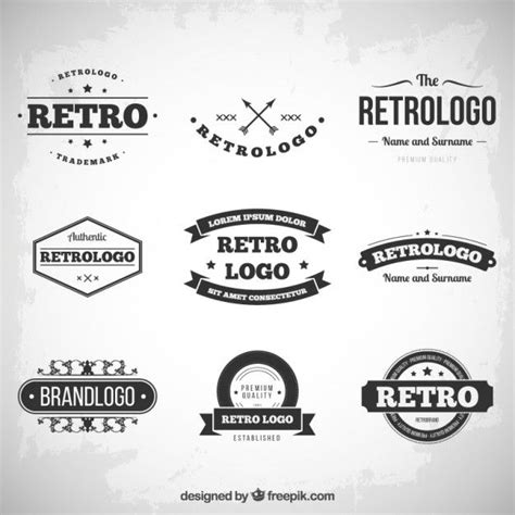Retro Logos And Emblems On White Paper