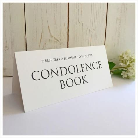 Please Take A Moment To Sign The Condolence Book Card Tent Sign