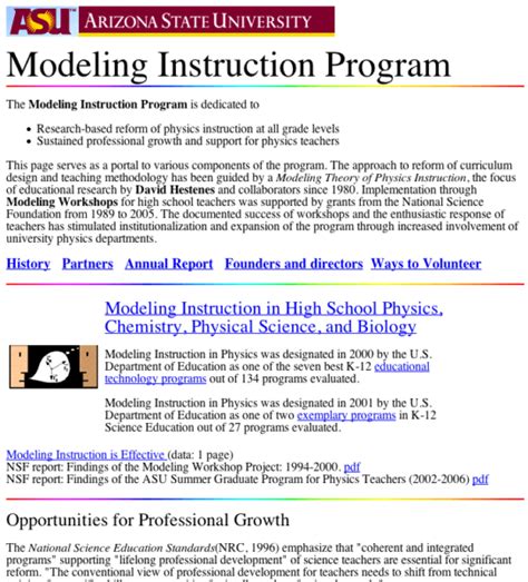 Applied Math And Science Education Repository Modeling Instruction Program