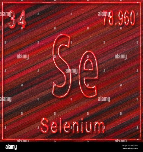 Elemento Químico Selenio Signo Con Número Atómico Y Peso Atómico