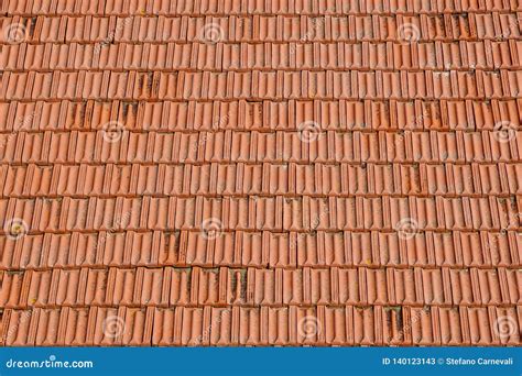Red Corrugated Tile Element Of Roof Seamless Pattern Stock Image