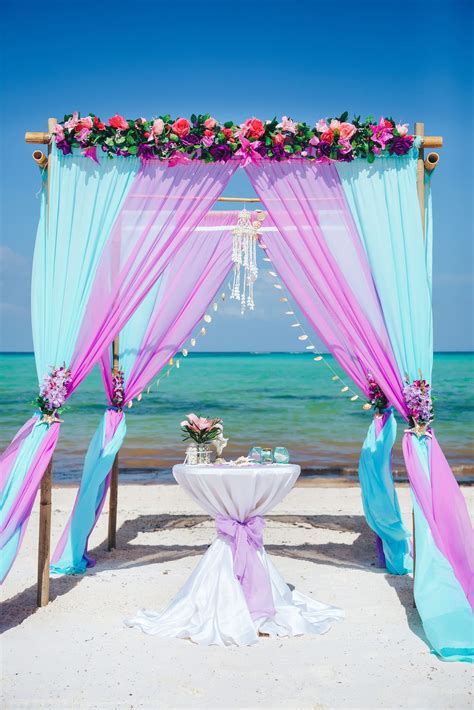 Bright Nautical Wedding Stunning Purple And Blue Wedding Arch With