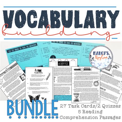Vocabulary Building Activities Using Reading Comprehension And Task Cards