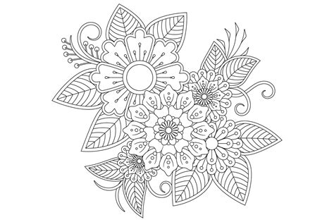 Flower Mandala Coloring Page For Adult Graphic By Ekradesign · Creative