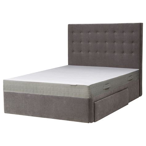 Brandasund Tallmyra Medium Grey Divan Bed With 2 Drawers Standard