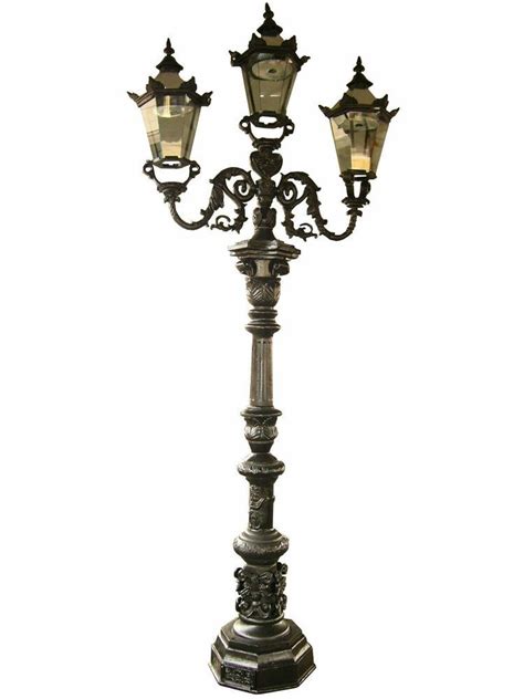 Xxl Victorian Style 3 Arm Garden Street Light Lamp Post Cast Iron Black