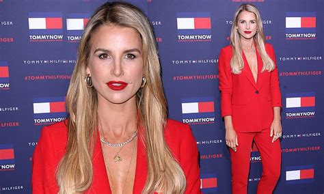 Vogue Williams Goes Braless Under A Bright Red Suit At Tommy Hilfigers