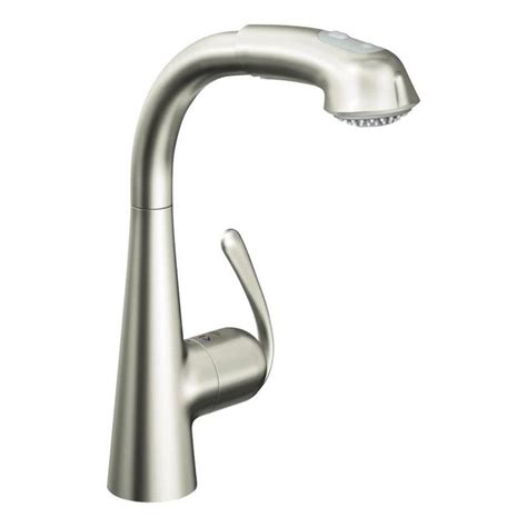 Grohe Ladylux Plus Super Steel 1 Handle Deck Mount Pull Out Kitchen