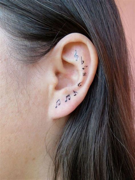 23 Tiny Ear Tattoos That Are Better Than Piercings Behind Ear Tattoos Inner Ear Tattoo Ear