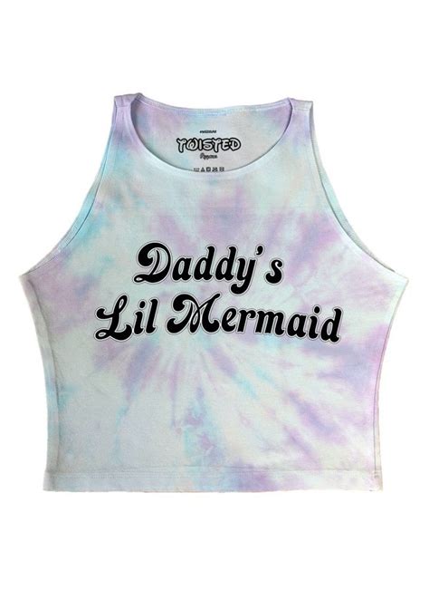 Twisted Apparel Daddys Lil Mermaid Pastel Tie Dye Crop Top Attitude