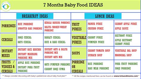Food recipes for 7 month old infant. 7 MONTHS INDIAN BABY FOOD CHART with Recipe Videos - TOTS ...