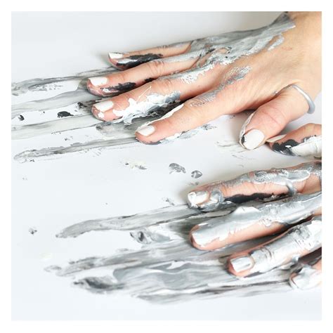 My hands covered with metallic paint. #Metallic #paint #silver | Art pieces, Metallic paint ...