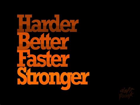 Fondos De Pantalla De Harder Better Faster Stronger Naranja