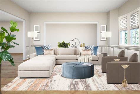 Modern Living Room Interior Designs Blue Blush Living Room Etsy